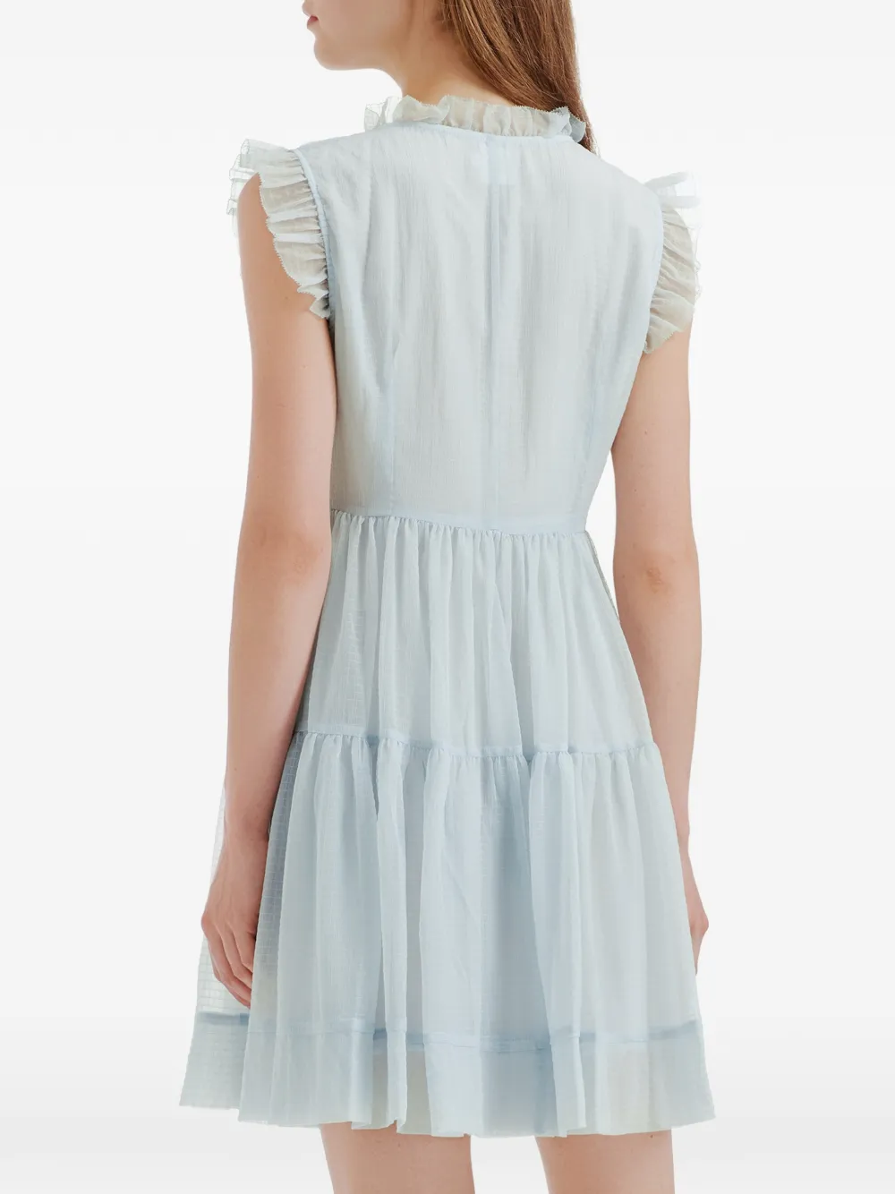b+ab Mini-jurk met ruches Blauw