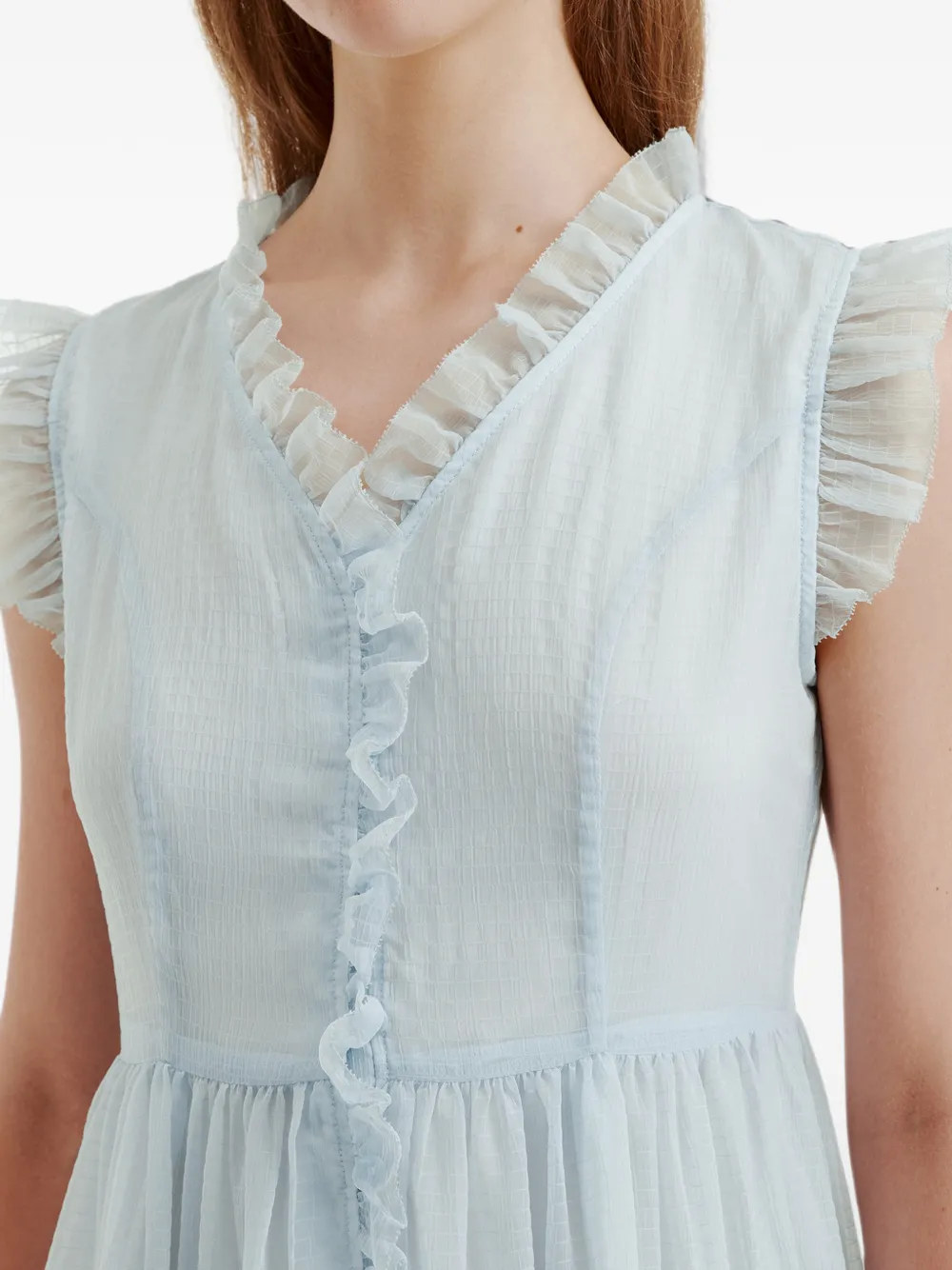b+ab Mini-jurk met ruches Blauw
