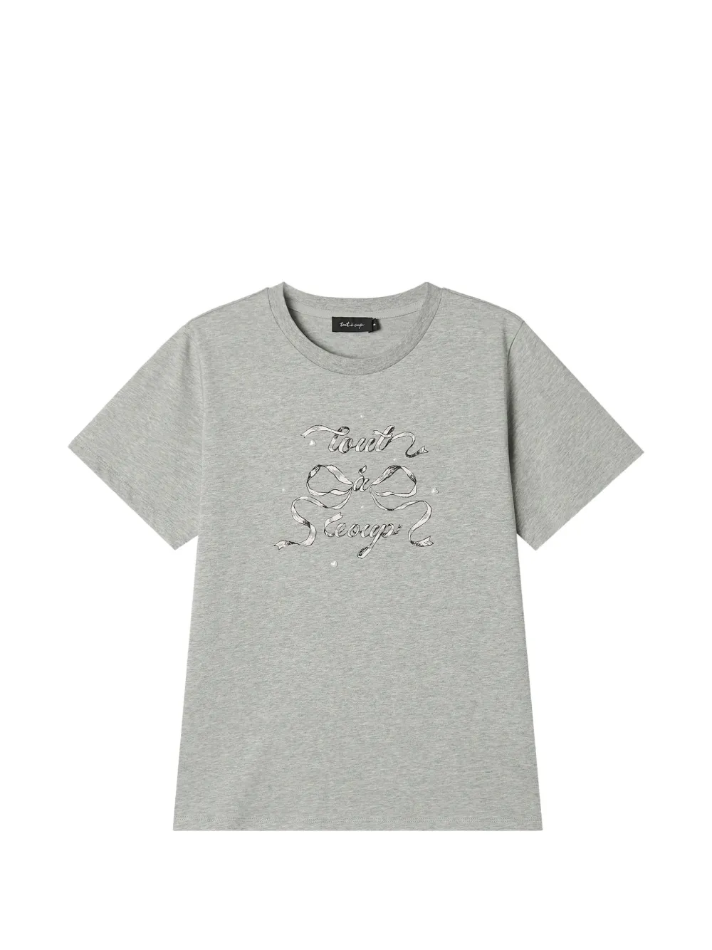 tout a coup bow-print faux-pearl T-shirt