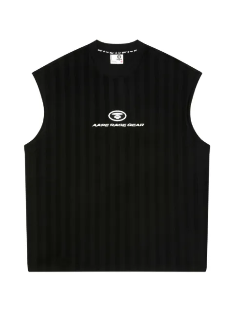AAPE BY *A BATHING APE® Moonface logo-patch panelled tank top