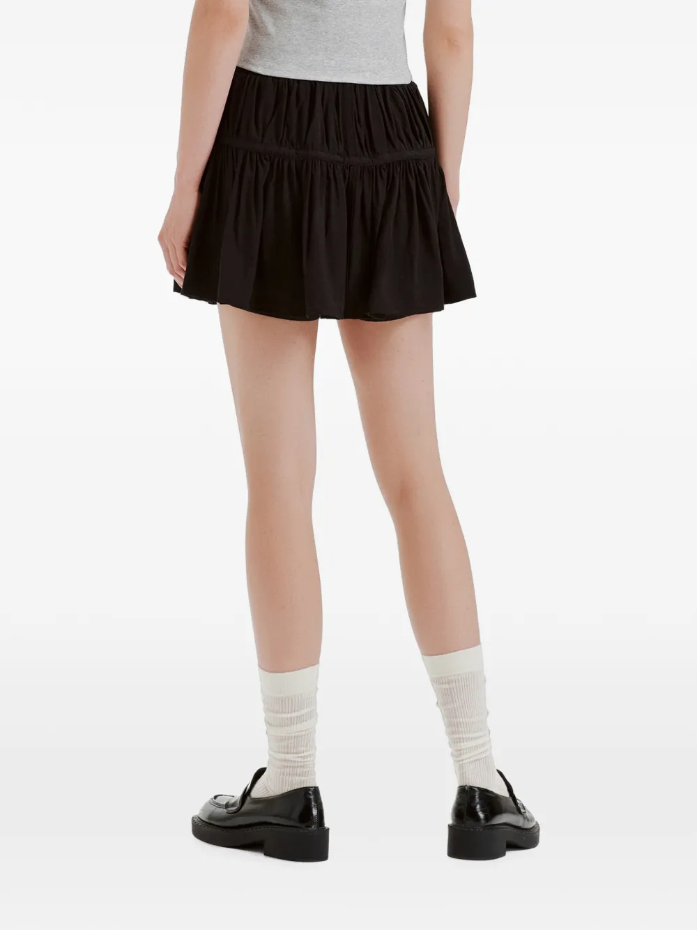 b+ab Mini-rok met ruches en knopen Zwart