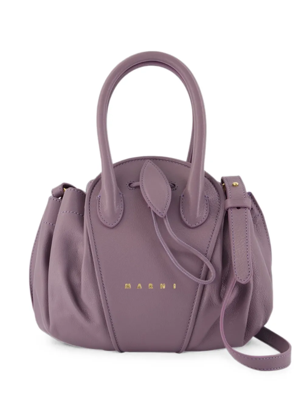 Marni Tulipea leather tote bag - Violett