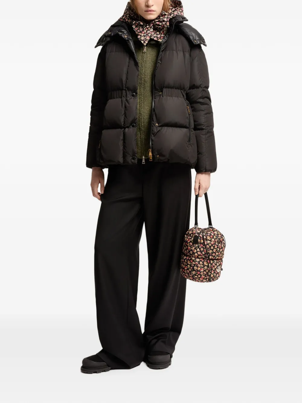 Moncler Agneux donsjack met capuchon Zwart
