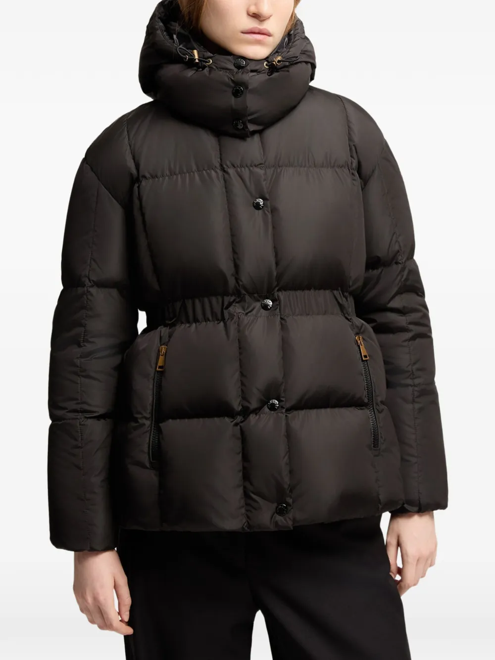 Moncler Agneux donsjack met capuchon Zwart