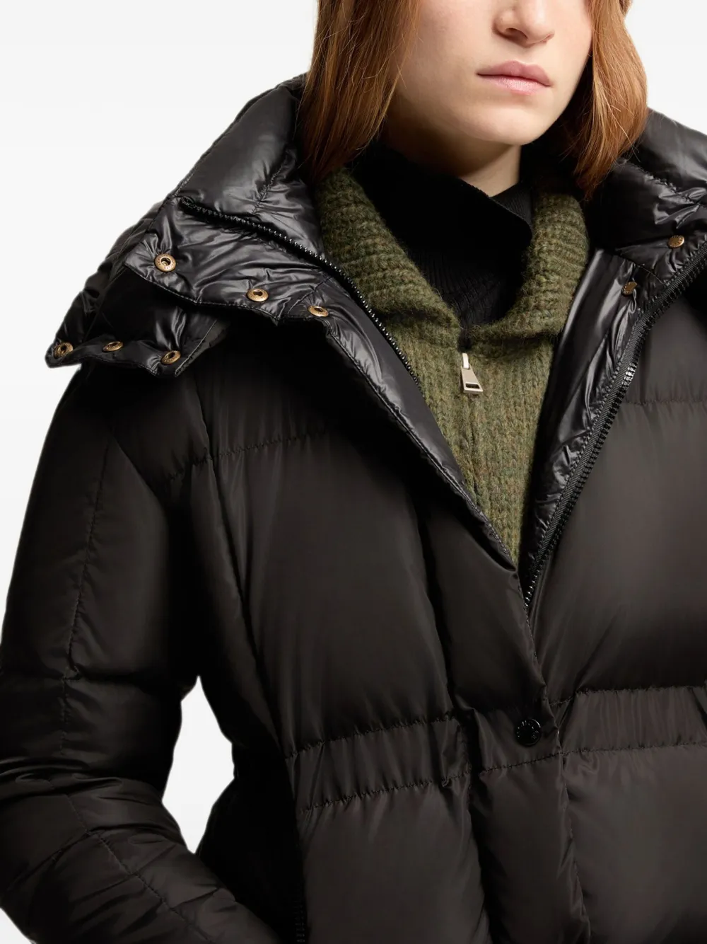 Moncler Agneux donsjack met capuchon Zwart