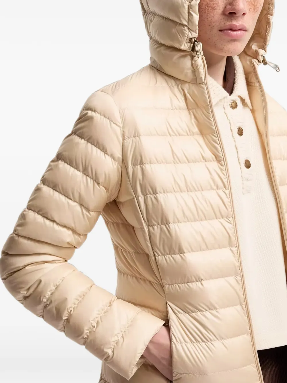 Moncler Gevoerd jack met capuchon Beige