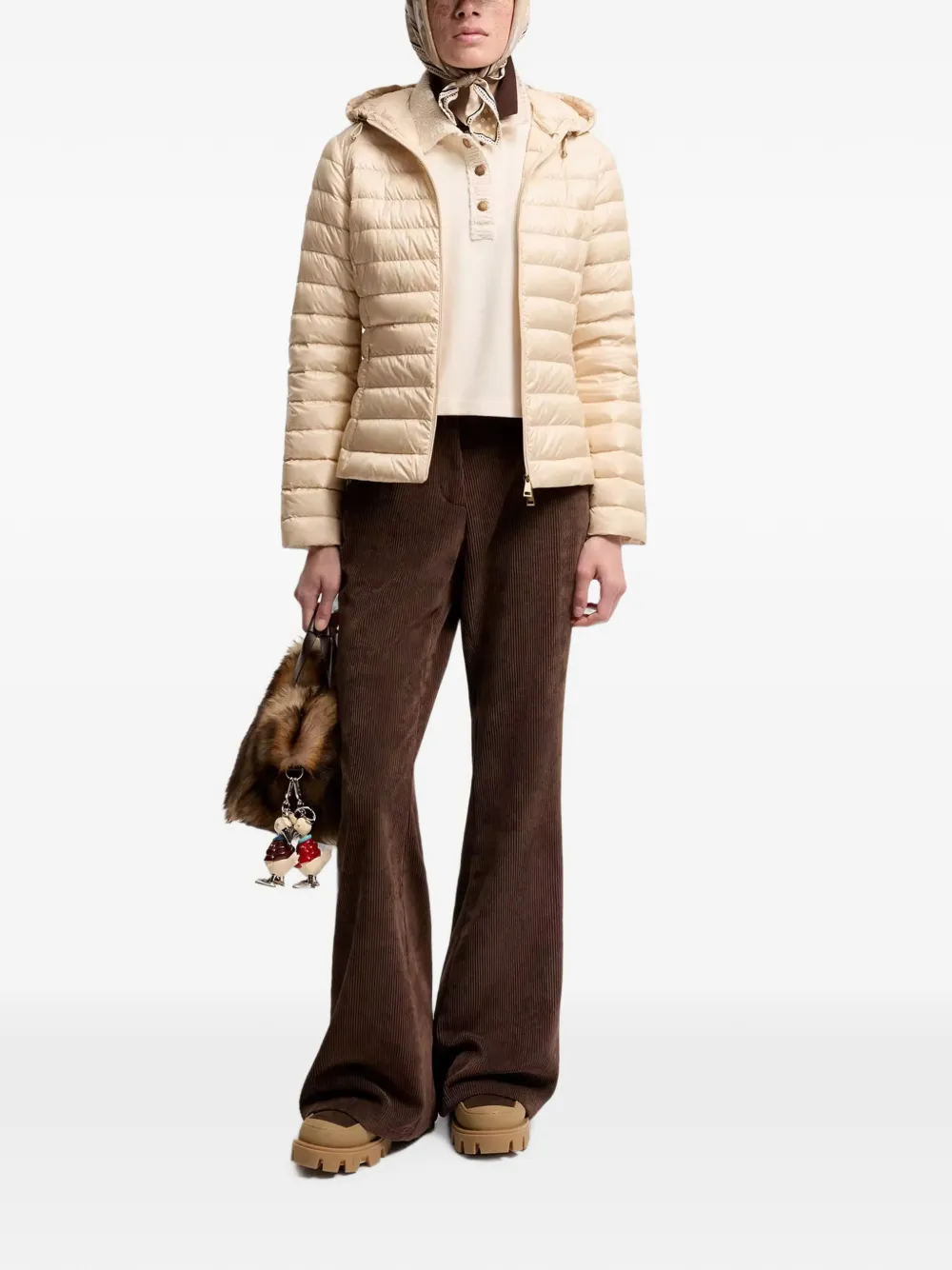 Moncler Gevoerd jack met capuchon Beige