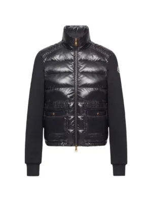 Moncler Grenoble Quilted Hybrid Hoodie | Black | FARFETCH AO