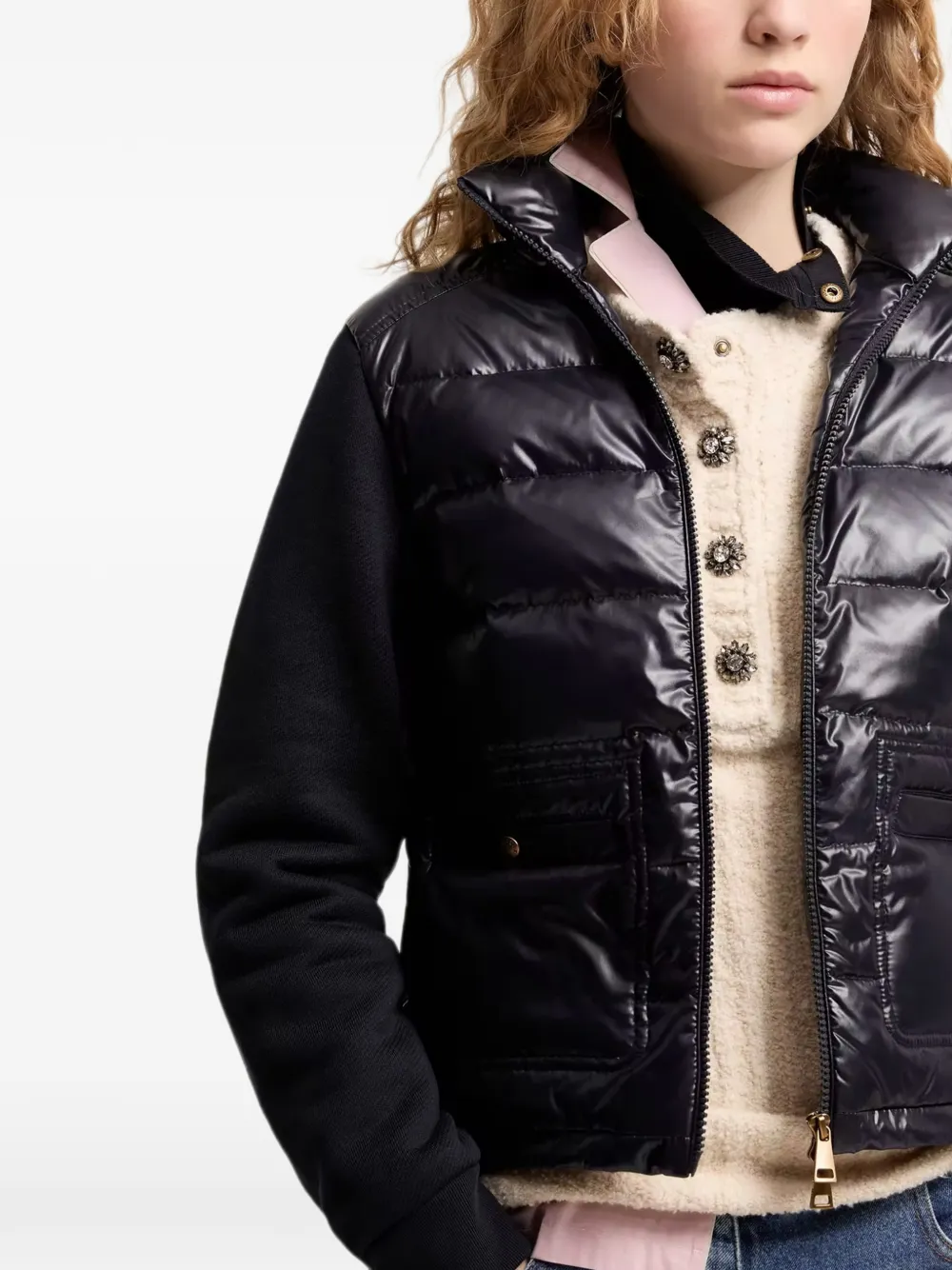 Moncler Jack met vlakken Blauw