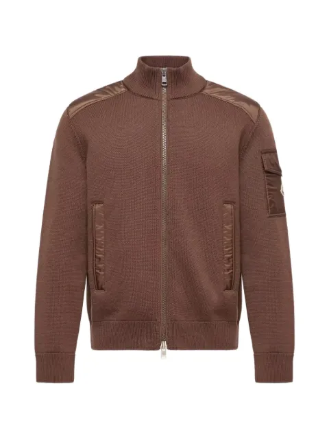 Moncler logo-patch panelled cardigan