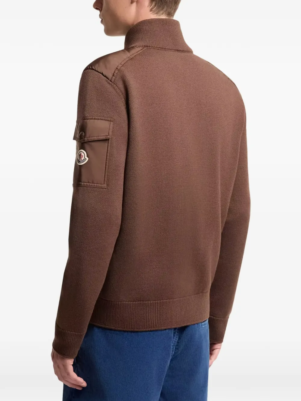 Moncler Gewatteerd wollen vest met rits Bruin