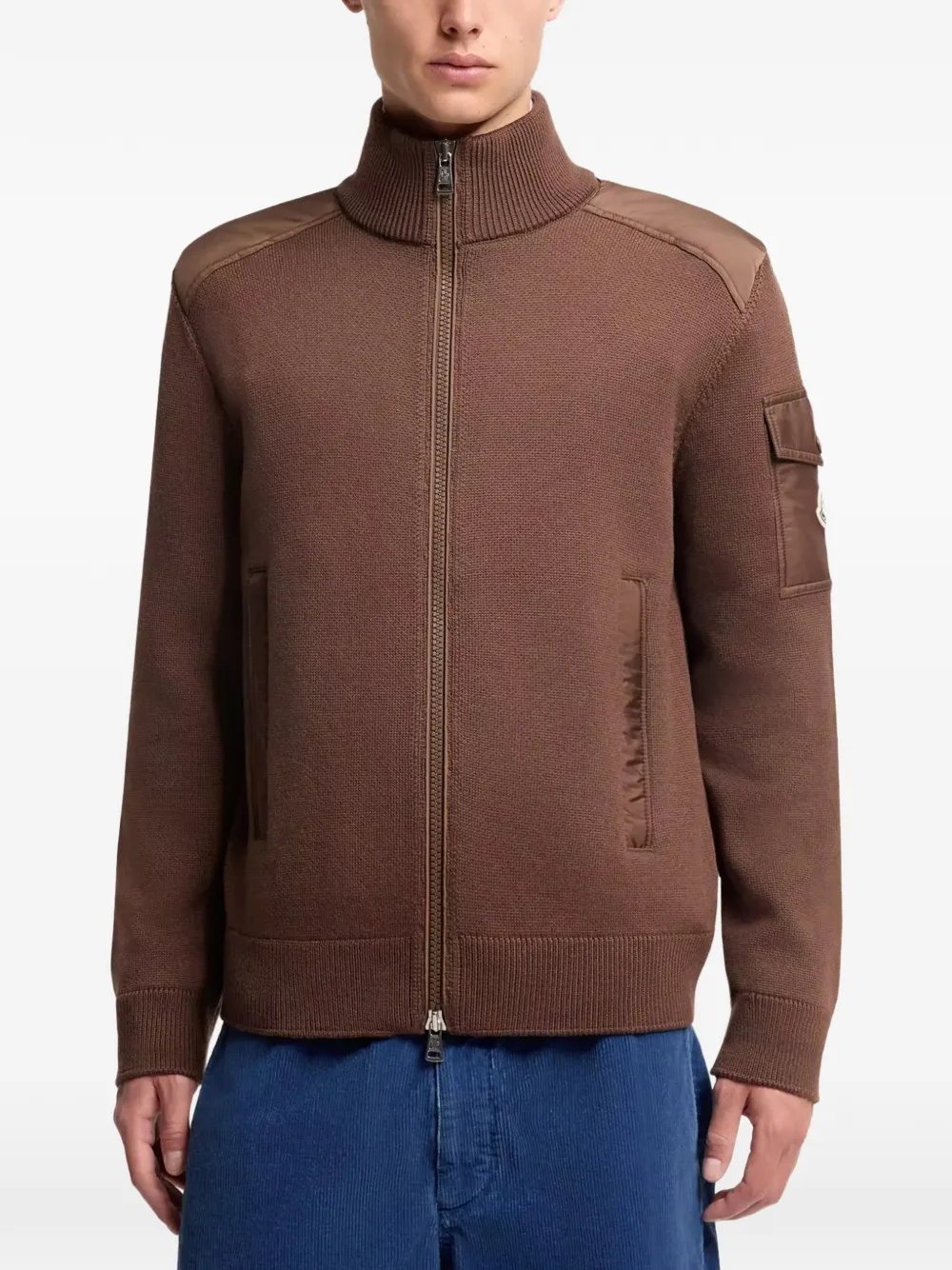 Moncler Gewatteerd wollen vest met rits Bruin