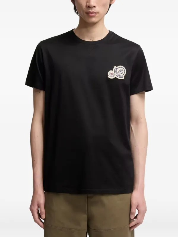 Moncler ダブルロゴパッチ Tシャツ | ブラック | FARFETCH JP