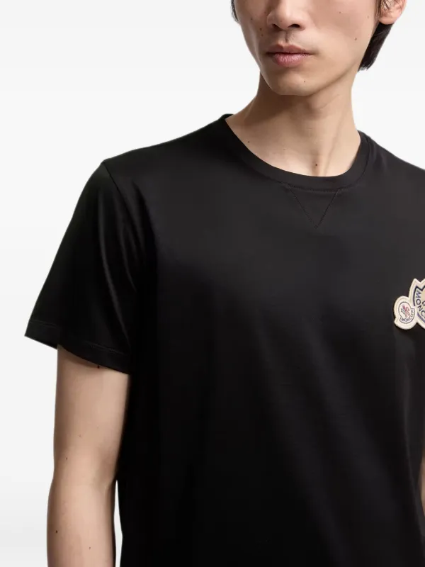 Moncler ダブルロゴパッチ Tシャツ | ブラック | FARFETCH JP