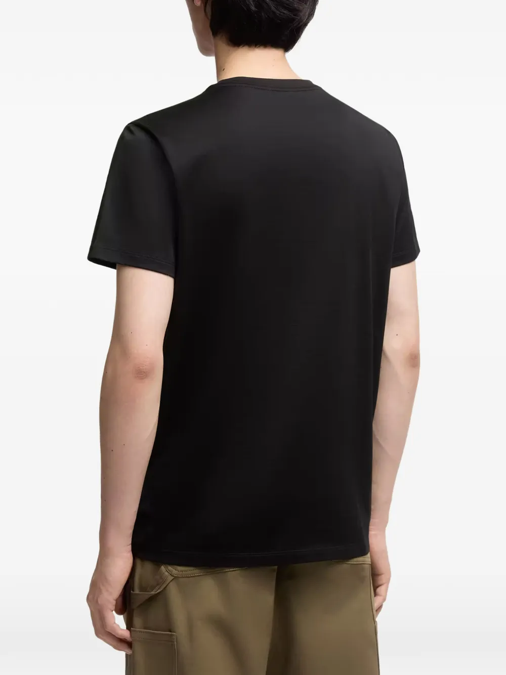 Moncler Double katoenen T-shirt met logopatch Zwart