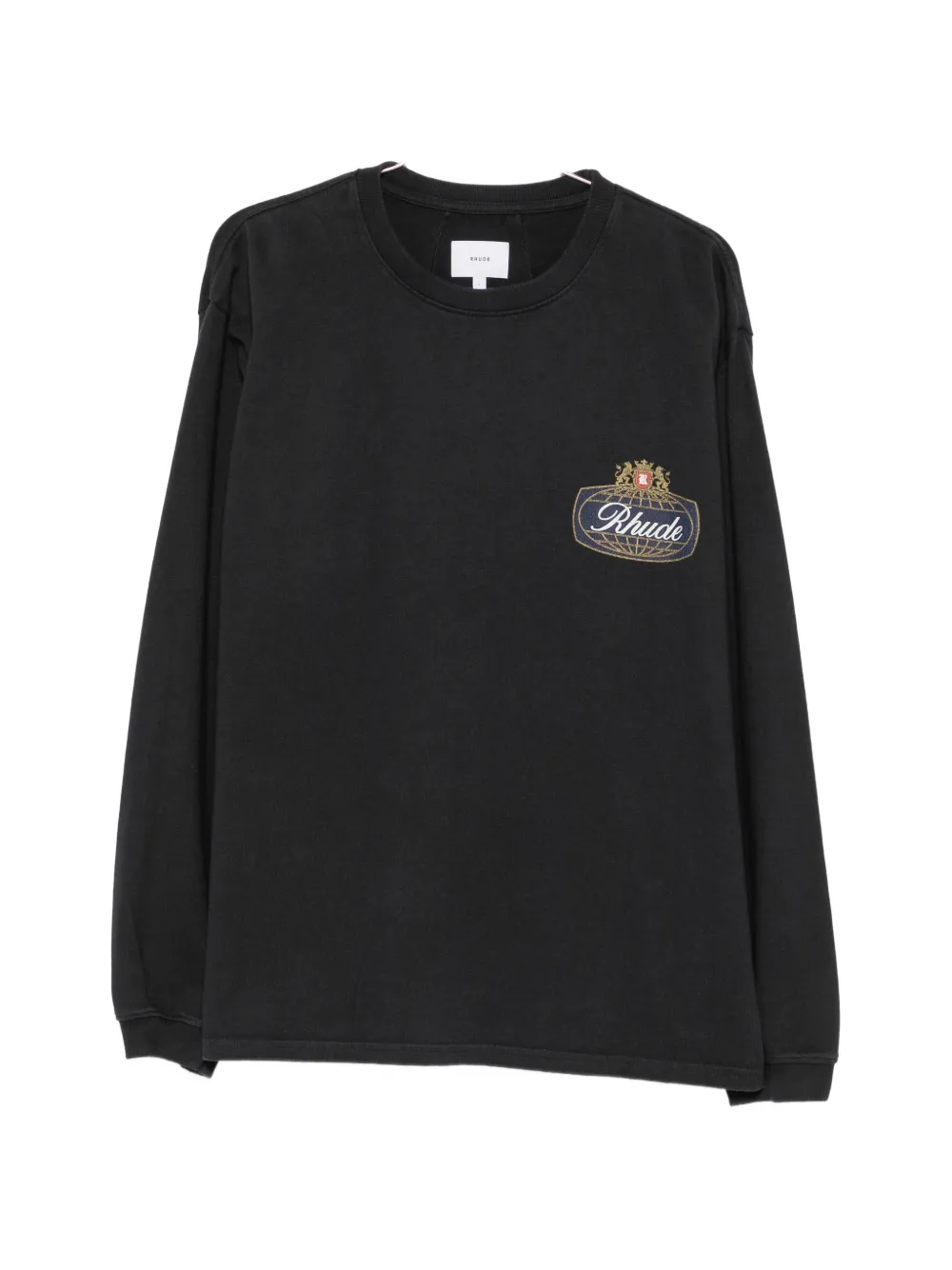 Rhude Logo-print Long-sleeve T-shirt In Black