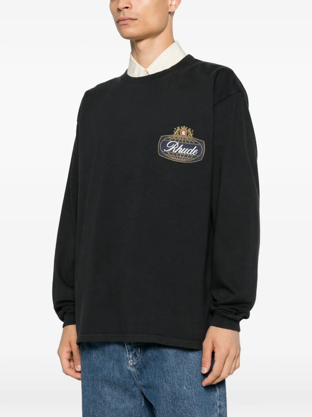RHUDE Safari T-shirt met wapenschild Zwart
