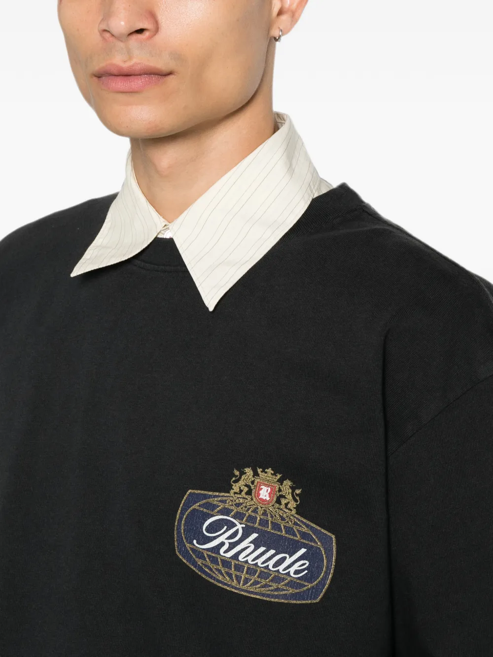 RHUDE Safari T-shirt met wapenschild Zwart
