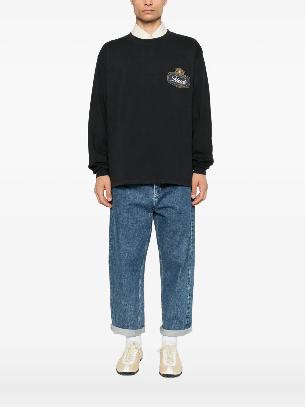 RHUDE Safari T-shirt met wapenschild Zwart