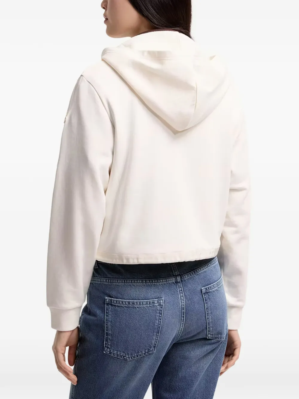 Moncler Sweater van katoenblend met rits Beige