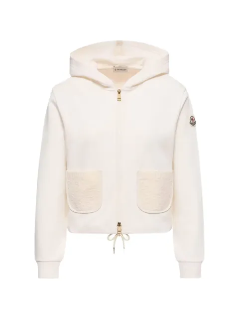 Moncler hoodie con cierre y parche del logo