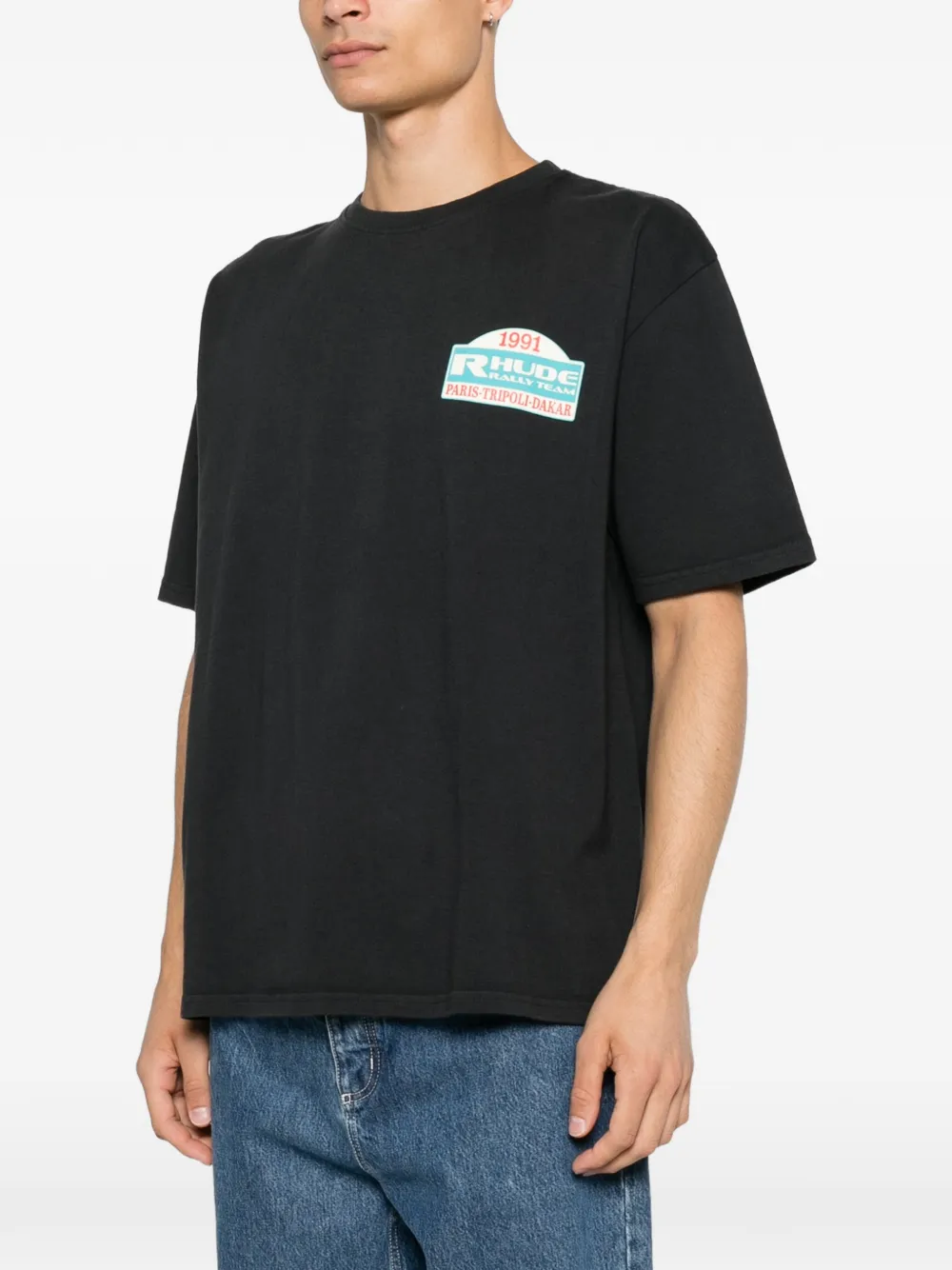 RHUDE T-shirt met grafische print Zwart