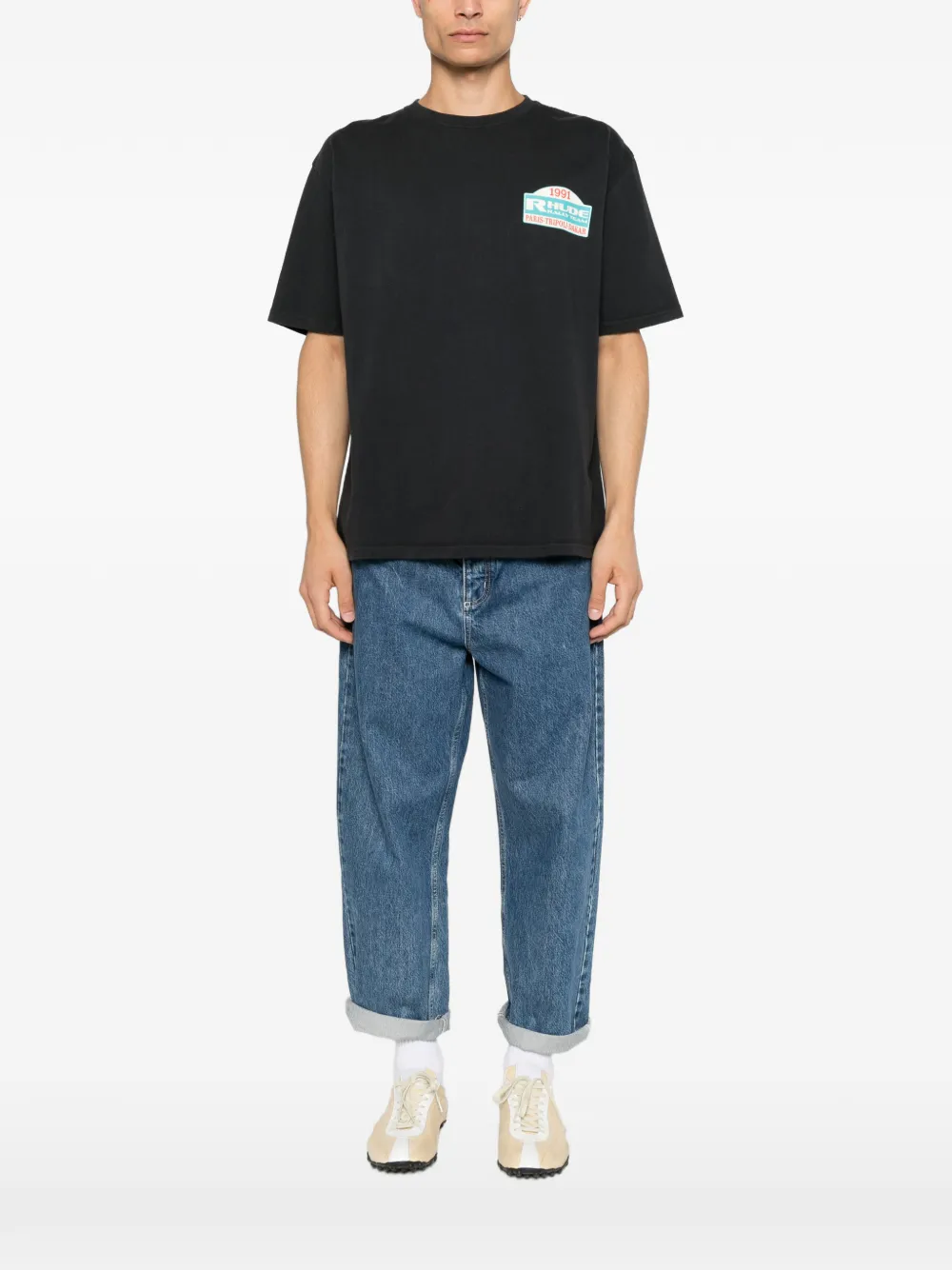 RHUDE T-shirt met grafische print Zwart