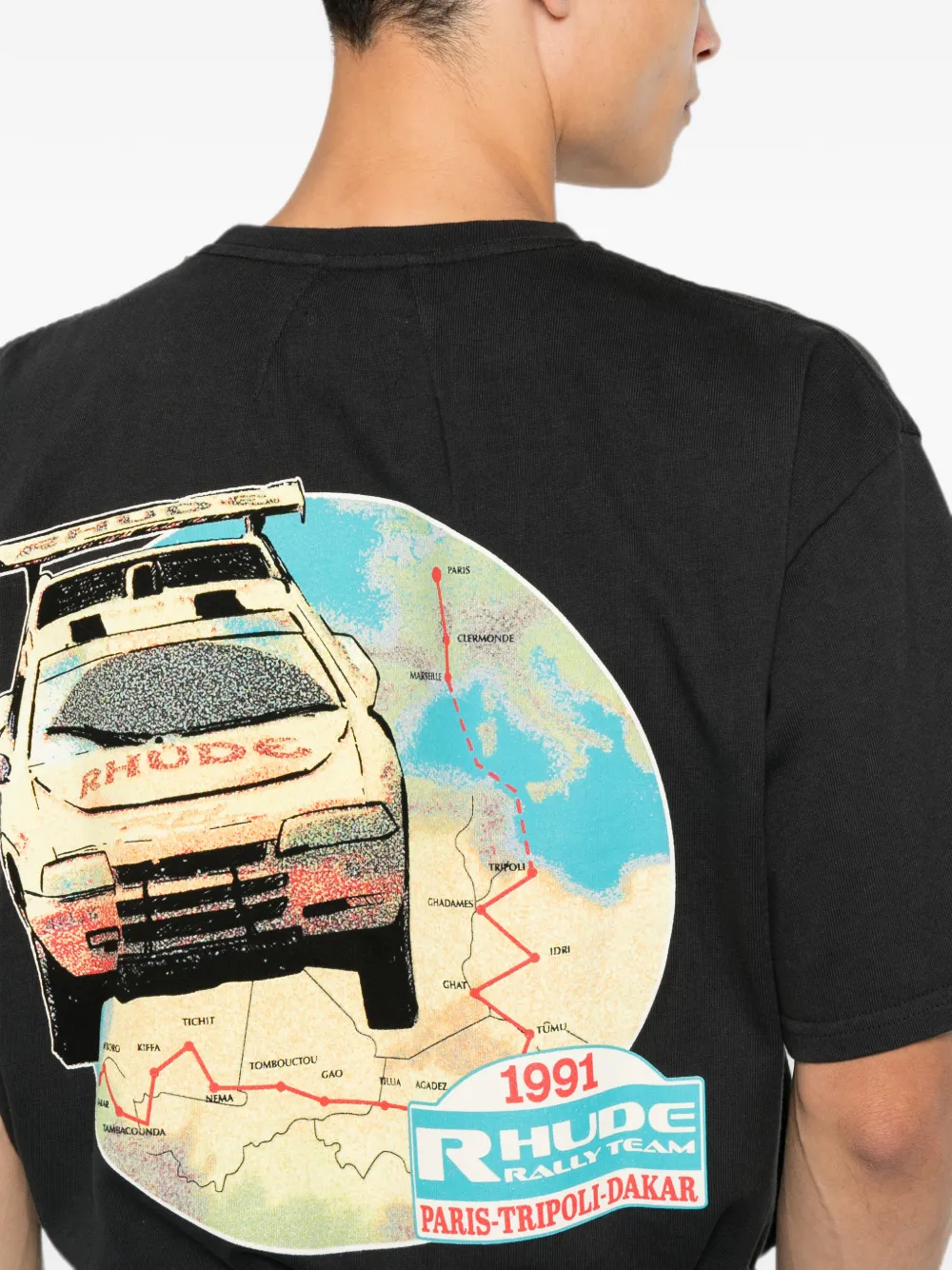 RHUDE T-shirt met grafische print Zwart
