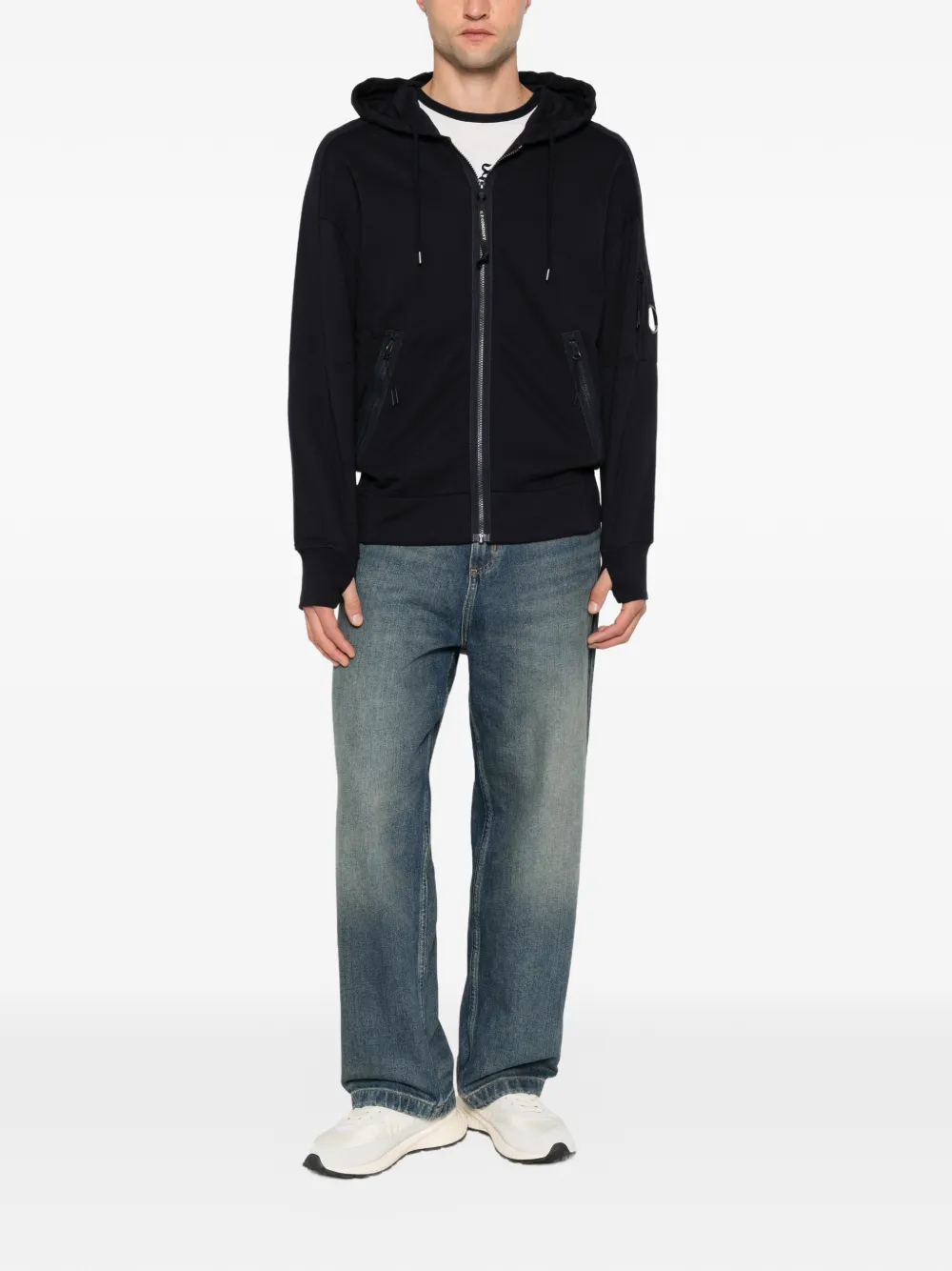 C.P. Company Hoodie met rits Zwart