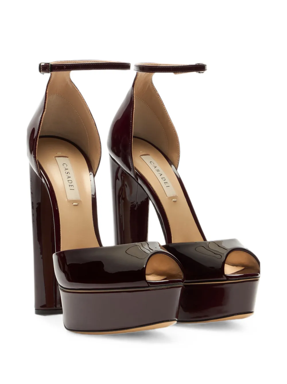 Casadei Flora patent leather sandals Rood