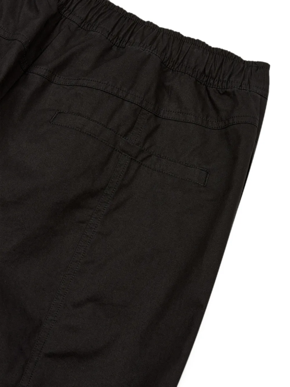 TOMBOY Katoenen-twill broek met toelopende pijpen en elastische taille Zwart