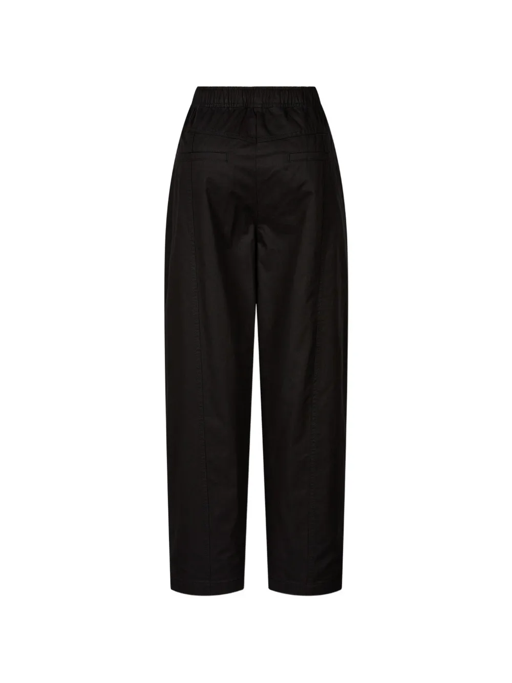 TOMBOY Katoenen-twill broek met toelopende pijpen en elastische taille Zwart