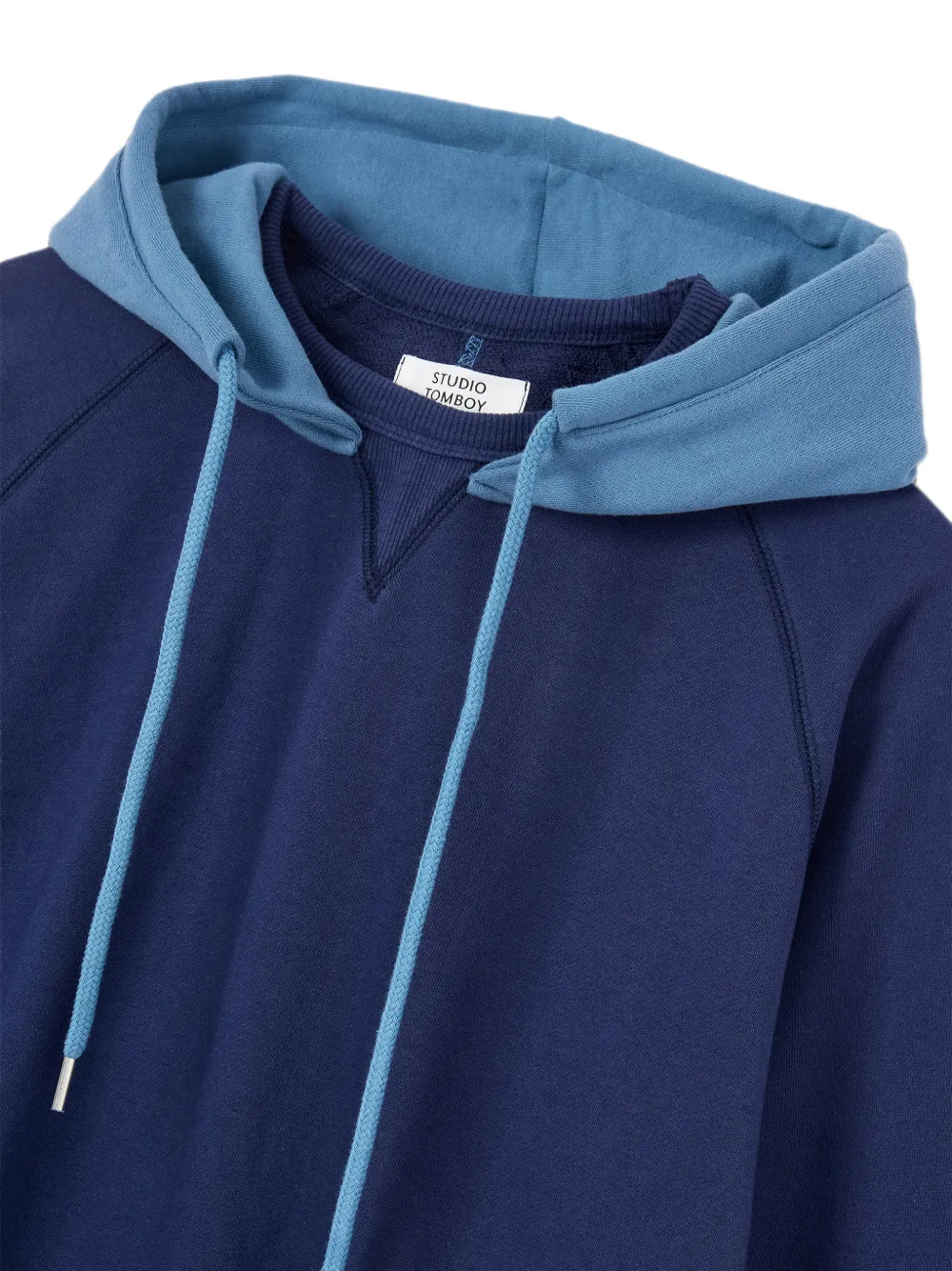 TOMBOY Hoodie met contrasterende capuchon en raglan mouwen Blauw