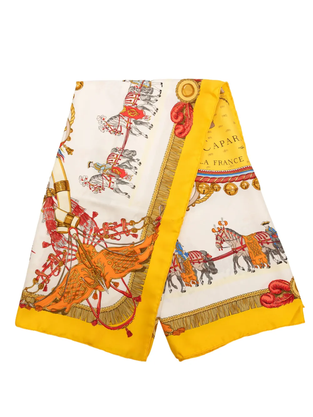 Hermès Pre-Owned 1997-2008 Caparacons de la France et de l Inde Seidenschal 90cm - Gelb