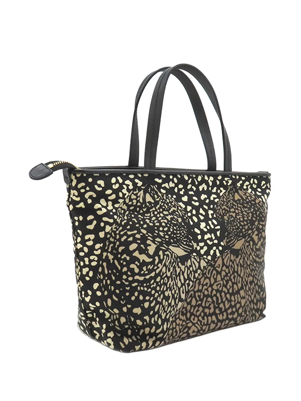  Ferragamo Pre-owned Bolso Shopper Double Gancini De Nylon Con Estampado De Leopardo 1990-2020 - Negro 