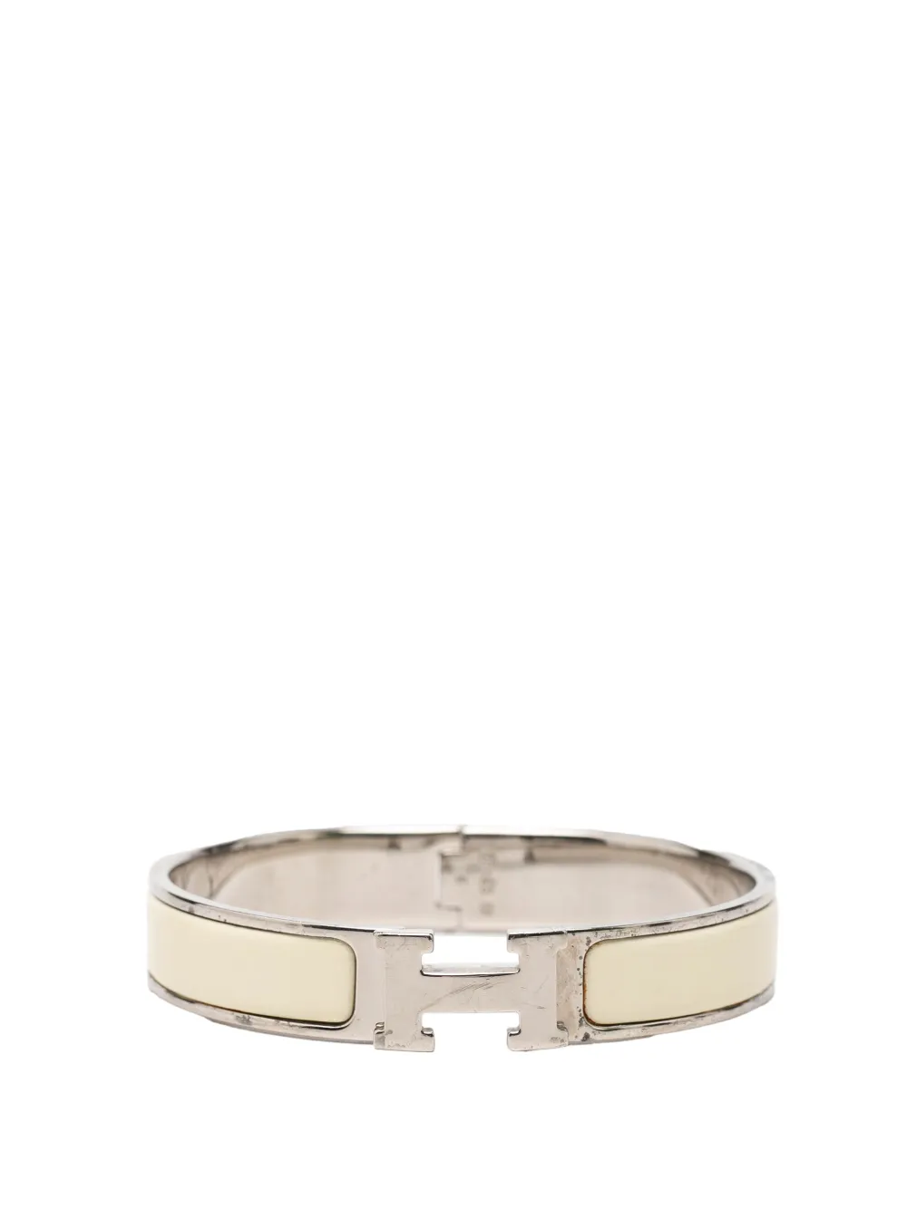 Hermès Pre-Owned Bracciale rigido stretto Clic H PM smaltato 2001 - Bianco
