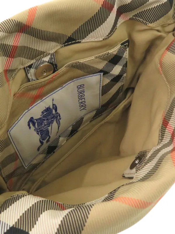Burberry Super Nova Check Drawstring　Bag Burberry Pre-Owned 2023-2026 Supernova Check Nylon Drawstring