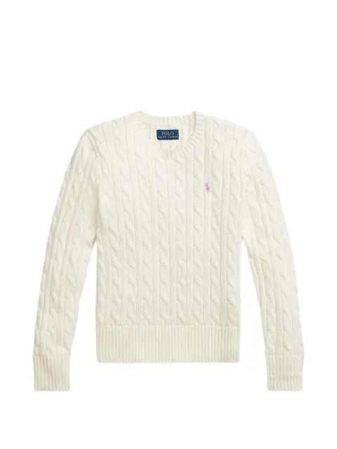 POLO RALPH LAUREN KIDS cable-knit cotton jumper