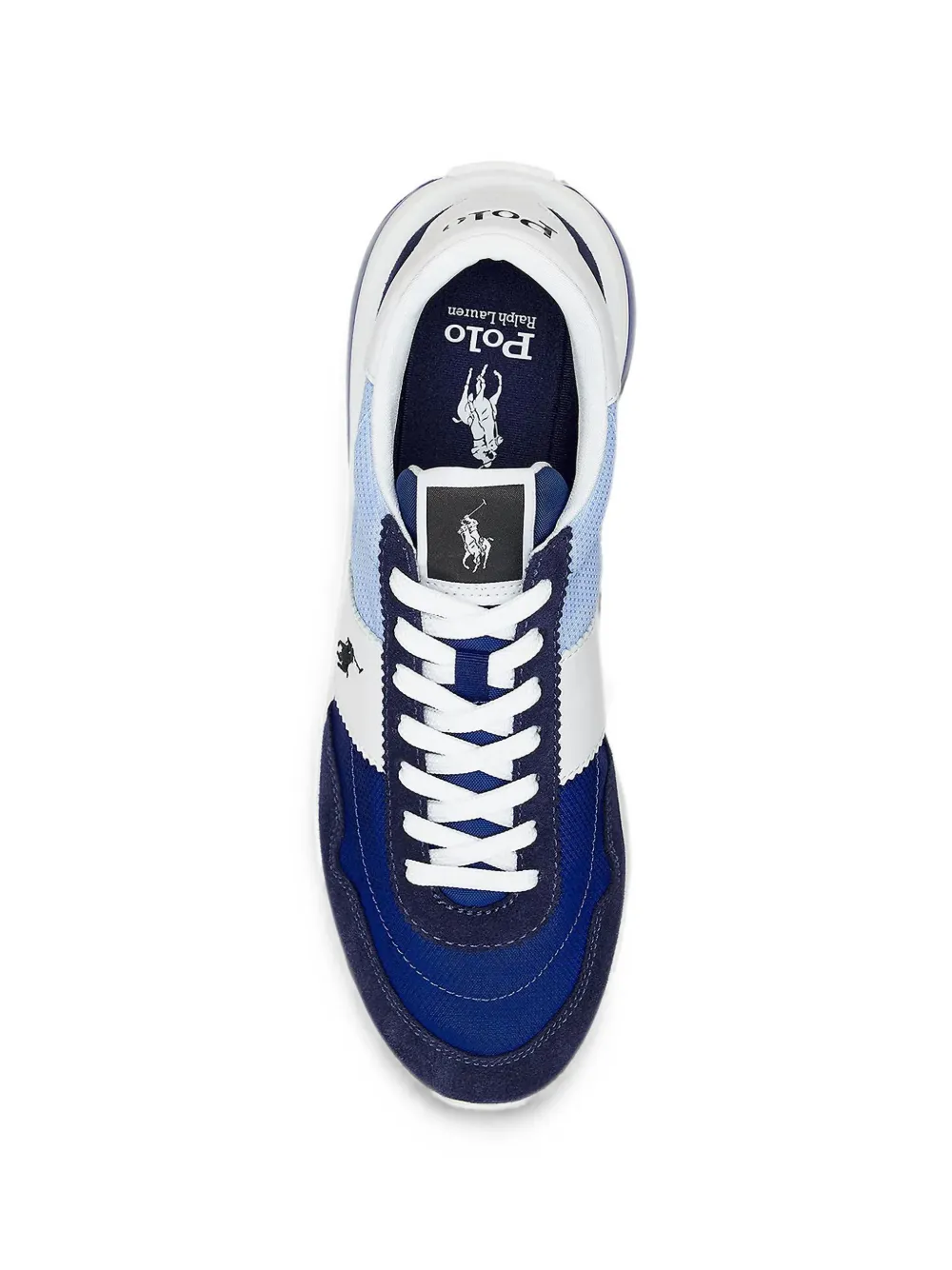 Polo Ralph Lauren Train 89 logo-patch panelled sneakers Blauw