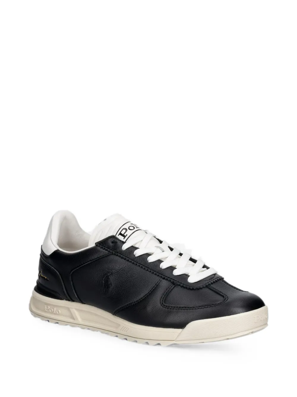 Polo Ralph Lauren Varick logo-debossed leather sneakers Zwart