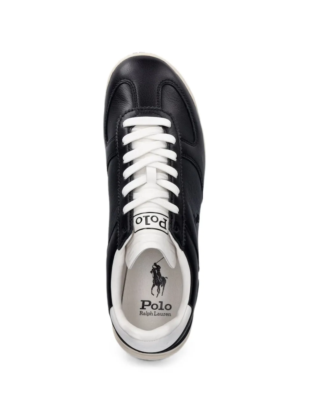 Polo Ralph Lauren Varick logo-debossed leather sneakers Zwart