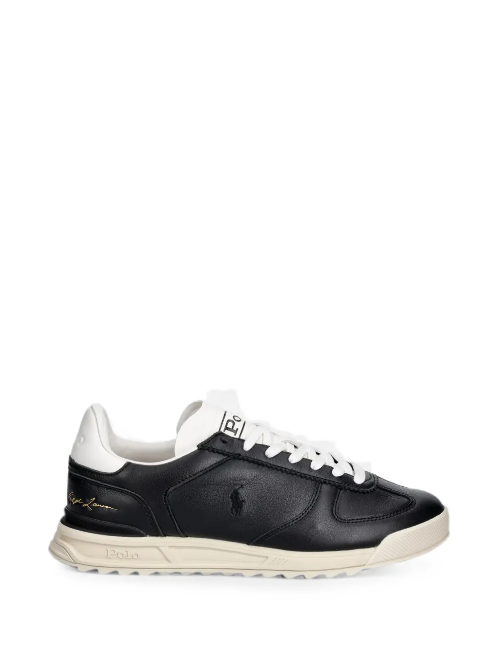 Polo Ralph Lauren Varick logo-debossed leather sneakers Zwart