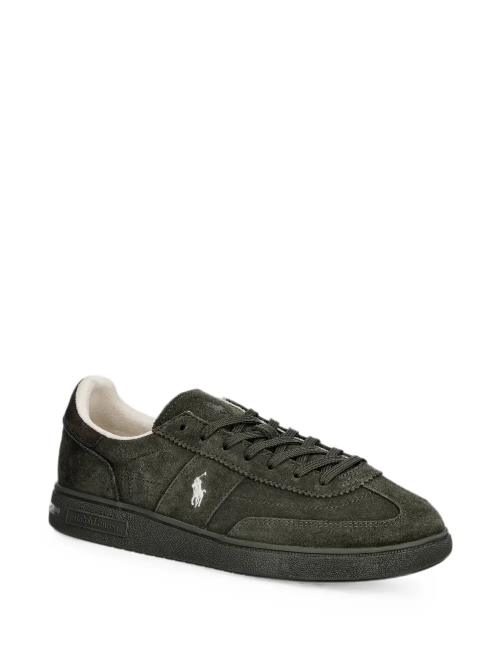 Polo Ralph Lauren logo-embroidered suede sneakers Groen