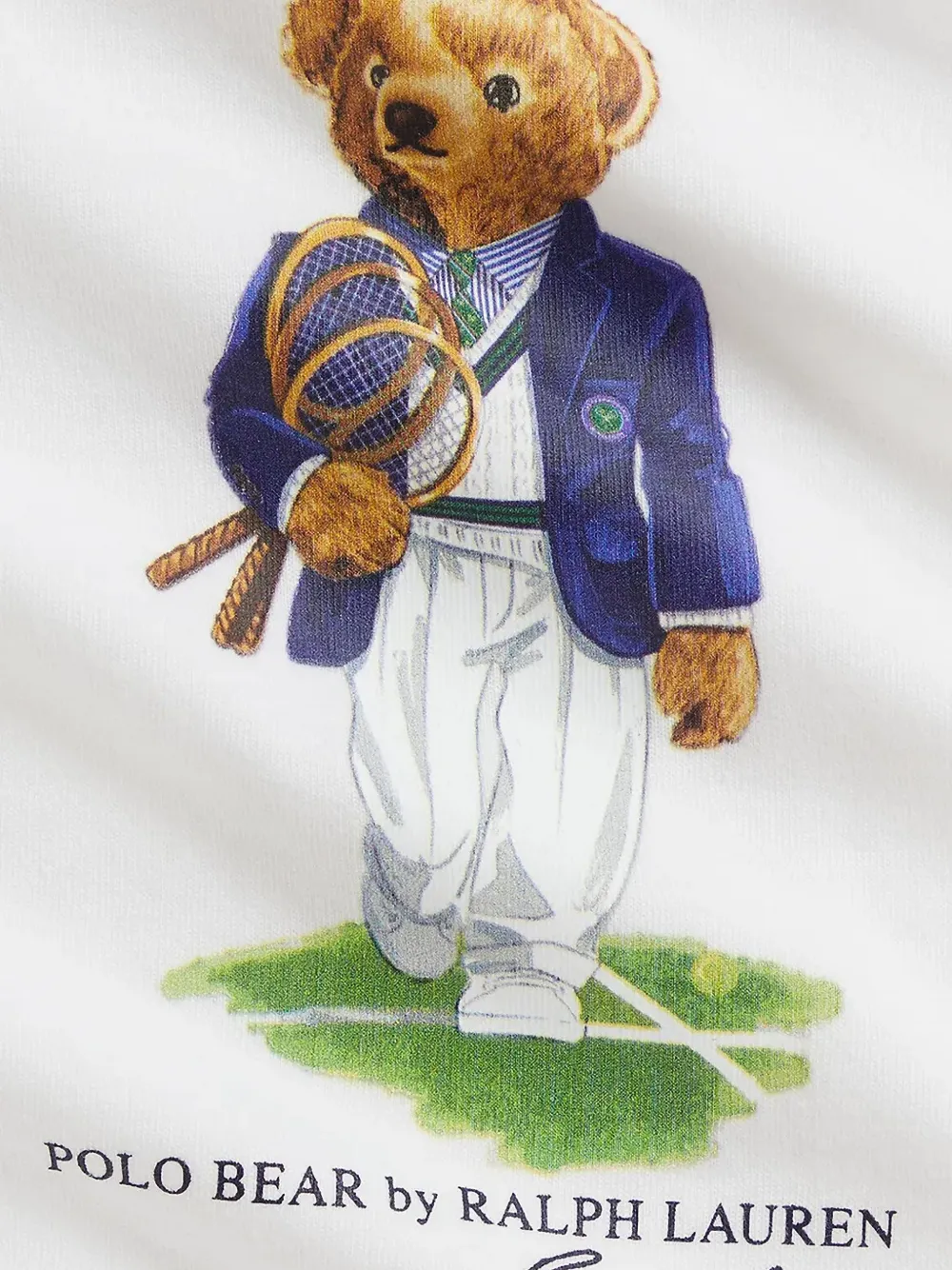 POLO RALPH LAUREN KIDS Polo Bear jurk met ruches Wit