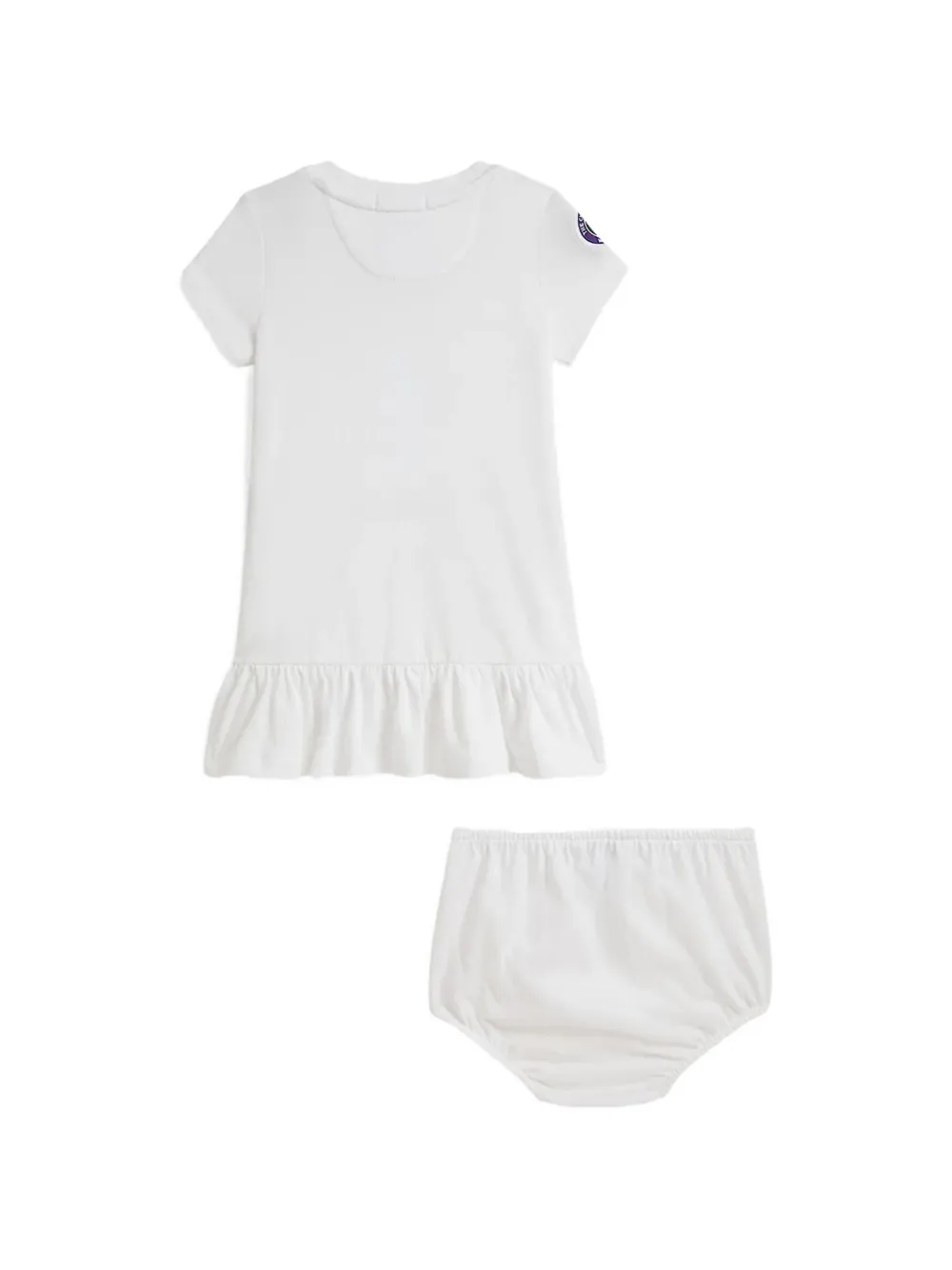 POLO RALPH LAUREN KIDS Polo Bear jurk met ruches Wit