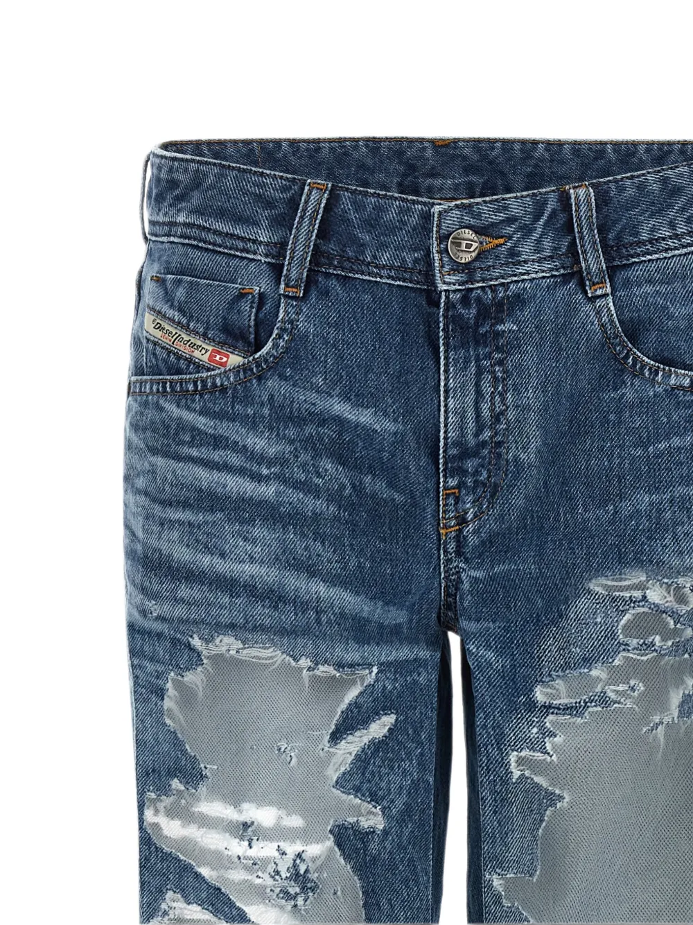  Diesel X Tinder 1969 D-ebbey Devoré-detail Jeans - Azul 