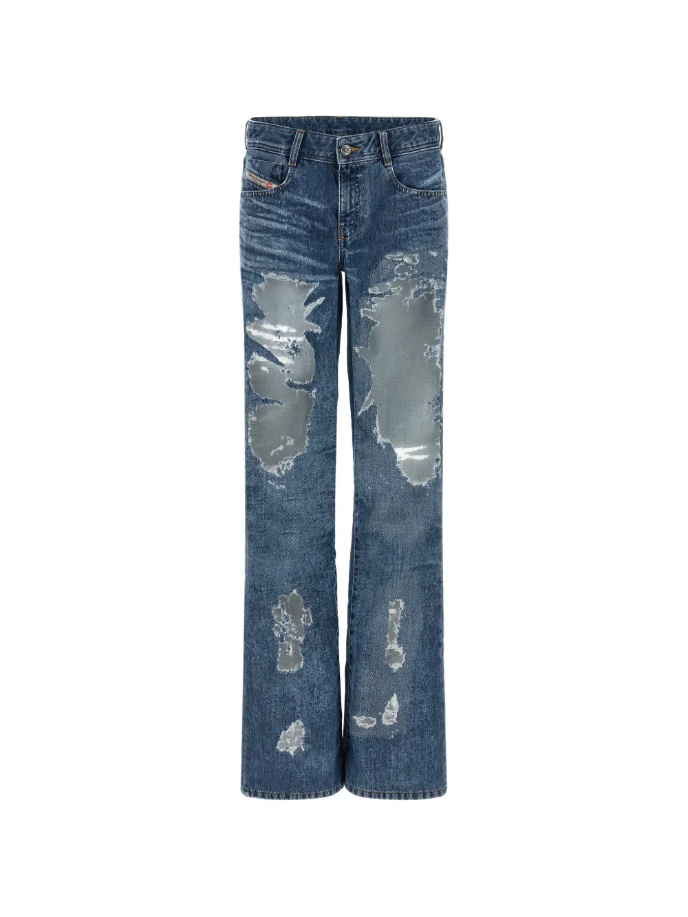 Diesel x Tinder 1969 D-Ebbey devoré-detail jeans - Blau