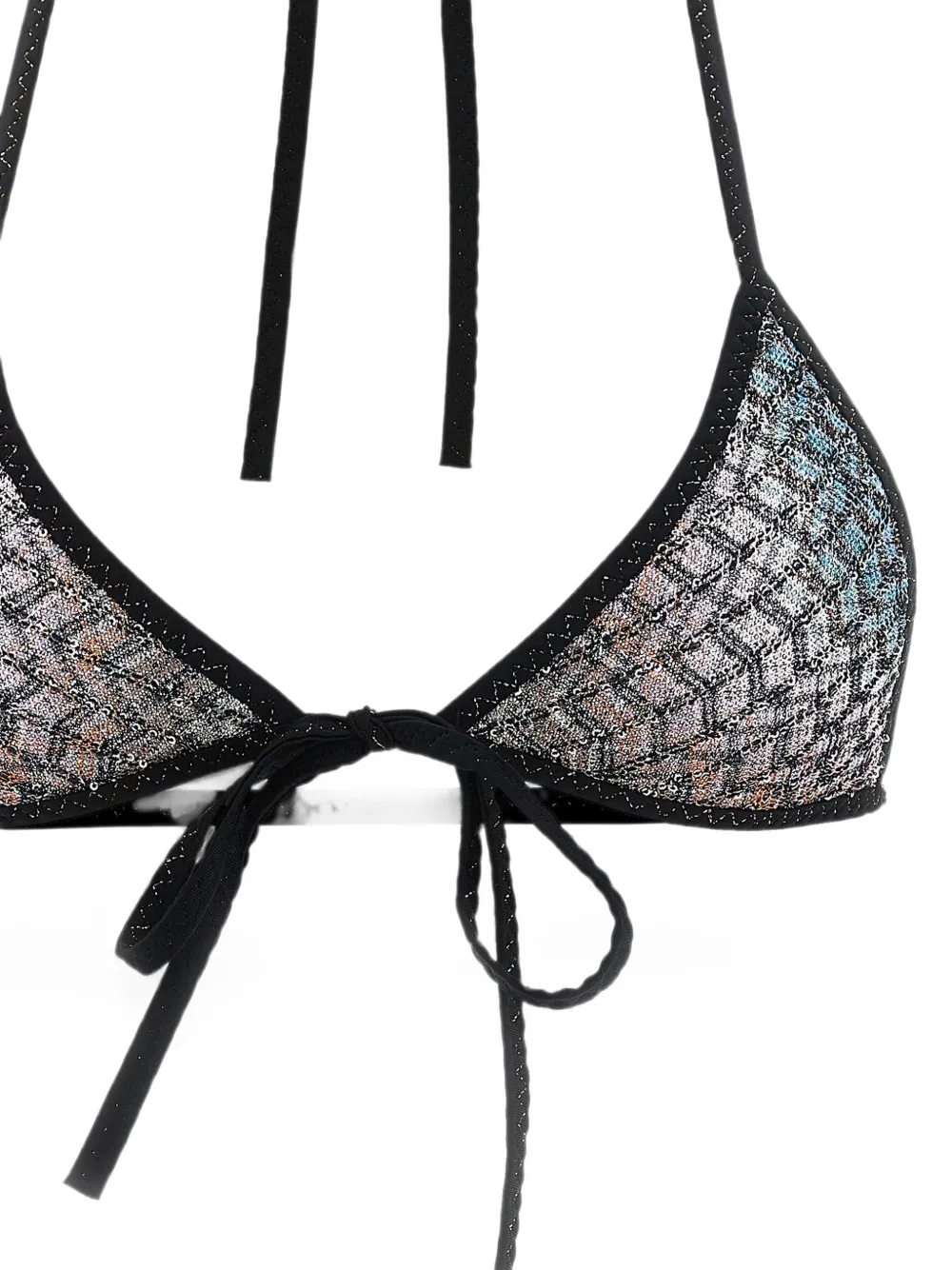 Missoni Caperoni bikini verfraaid met pailletten en zigzag patroon Zwart