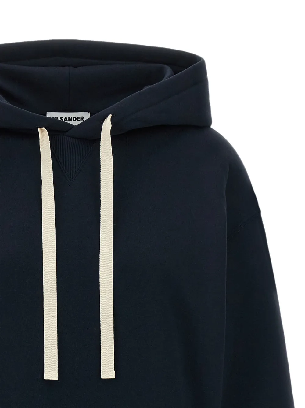 Jil Sander Hoodie met verlaagde schouders en logoprint Blauw