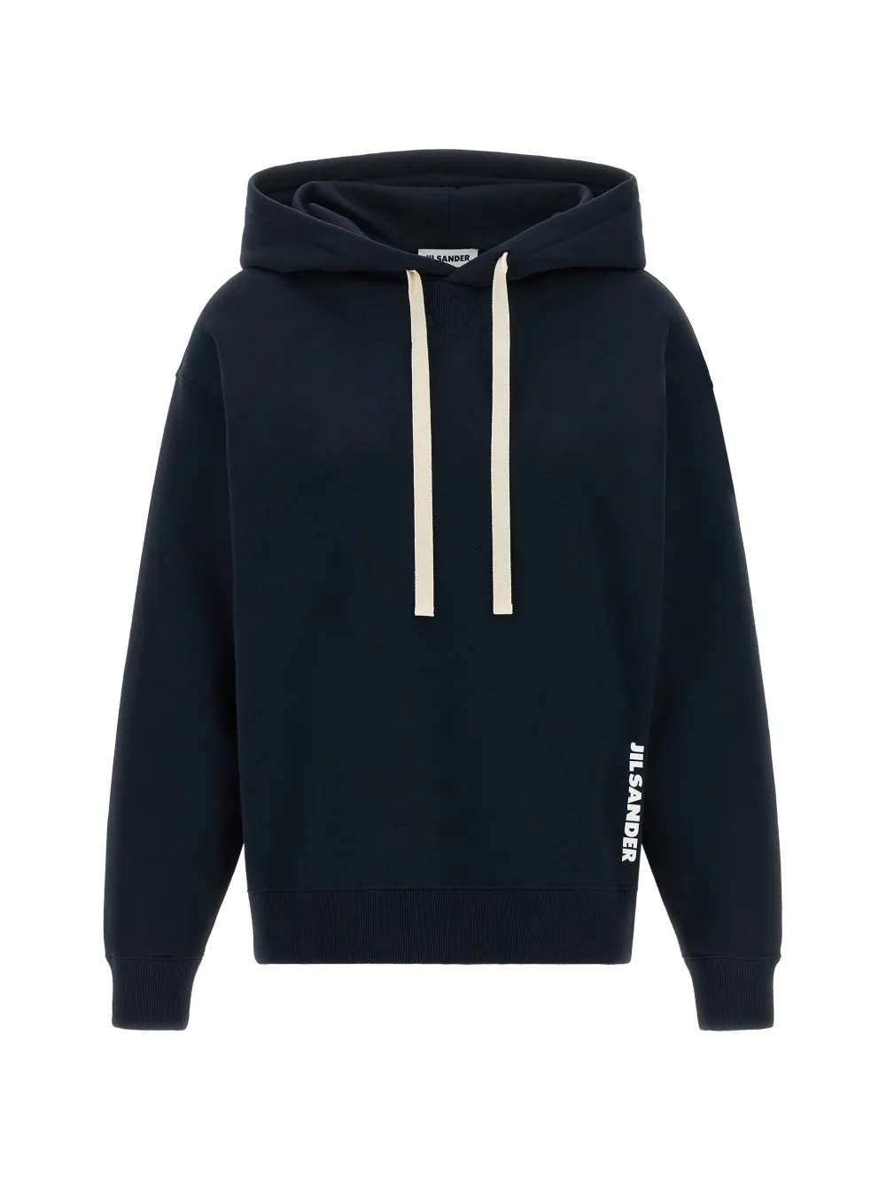 Jil Sander logo-print dropped-shoulder hoodie - Blue